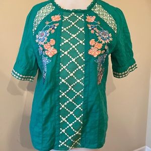 Maeve from Anthropologie short sleeved blouse